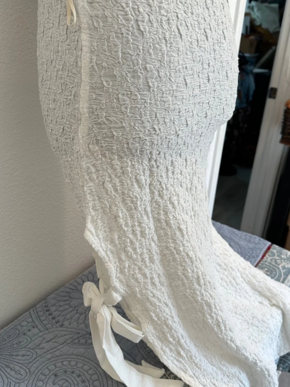 FREE PEOPLE FREE-EST IVORY FOAM MIDI HALTER DRESS. NWOT